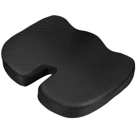 Seat Cushion Coccyx Orthopedic Memory Foam Cushion Tailbone Hip Support Chair Pillow for Office Car Seat (Option: SeatCushion(Black))