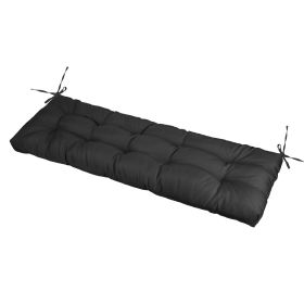Bench Seat Cushion For Indoor Outdoor Furniture Non Slip Long Chair Cushion with Ties Strap Waterproof Swing Cushion 51.18x19.68IN For Garden Patio Ba (Option: (Waterproof10Black))