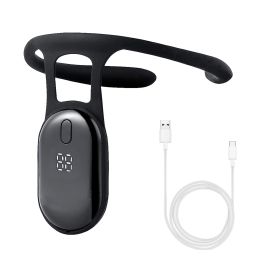Intelligent Posture Corrector Hanging Back Posture Correction Trainer with Vibrating Reminder Charging Cable Strapless Back Brace for Kids White Colla (Option: NeckInstrument(Black))