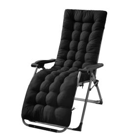 71x22in Chaise Lounger Cushion Recliner Rocking Chair Sofa Mat Deck Chair Cushion (Option: Cushion(PlusBlack))